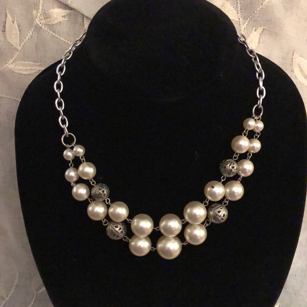 Pearl Double Strand Boho Necklace